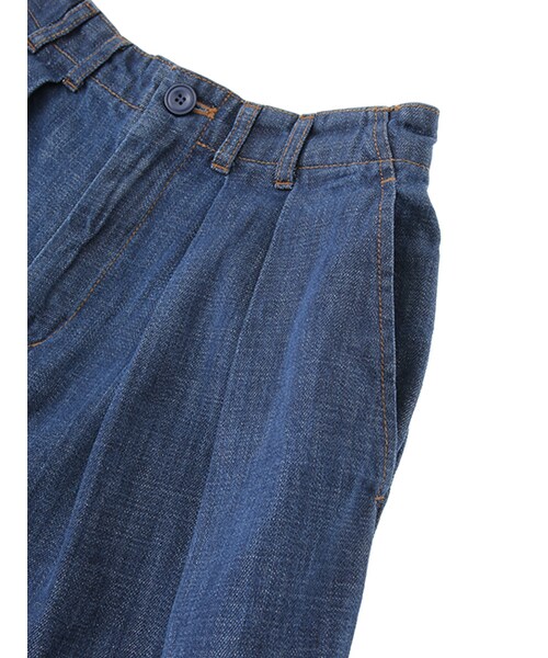 w closet（ダブルクローゼット）の「デニムタックワイドパンツ（パンツ・レディース・ブルー/ネイビー/ブラック・FREE）」の9枚目の写真
