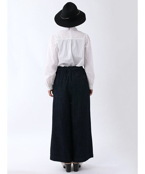 w closet（ダブルクローゼット）の「デニムタックワイドパンツ（パンツ・レディース・ブルー/ネイビー/ブラック・FREE）」の6枚目の写真