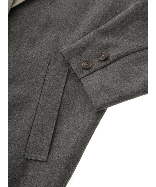 w closet(ダブルクローゼット)の「無地ノーカラーコート(ジャケット/アウター・レディース・グレー/チャコールグレー・FREE)」の7枚目の写真