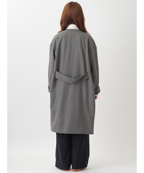 w closet(ダブルクローゼット)の「無地ノーカラーコート(ジャケット/アウター・レディース・グレー/チャコールグレー・FREE)」の5枚目の写真