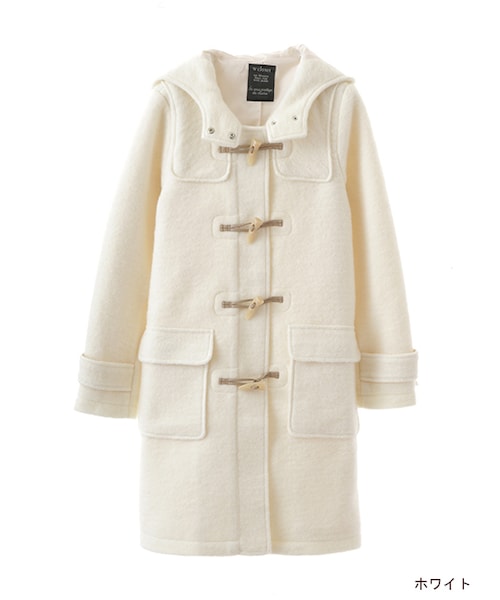 w closet(ダブルクローゼット)の「圧縮スライバーダッフルコート(ジャケット/アウター・レディース・ホワイト/ベージュ/ネイビー・FREE)」の1枚目の写真