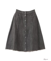 w closet | 裾フリンジデニム前開きスカート(スカート)