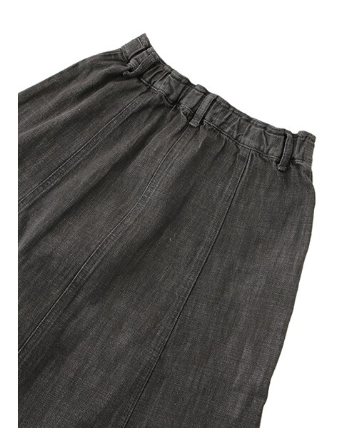 w closet（ダブルクローゼット）の「裾フリンジデニム前開きスカート（スカート・レディース・グレー/ブラック・FREE）」の8枚目の写真