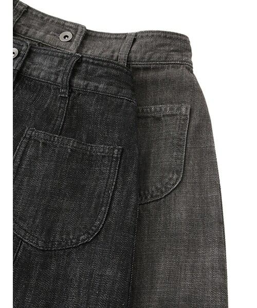 w closet（ダブルクローゼット）の「裾フリンジデニム前開きスカート（スカート・レディース・グレー/ブラック・FREE）」の10枚目の写真