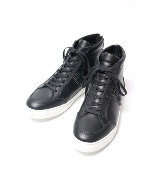 wjk（ダヴルジェイケイ）の「zip HI-cut(studs)（シューズ・メンズ・white/black・40/41/42/43）」の3枚目の写真