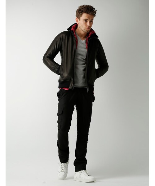 wjk（ダヴルジェイケイ）の「zip HI-cut(studs)（シューズ・メンズ・white/black・40/41/42/43）」の6枚目の写真