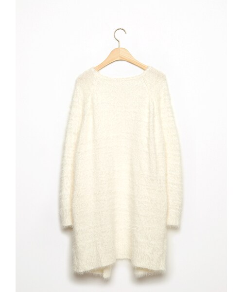 gracegift（グレースギフト）の「柔軟感毛海開襟針織外套（その他・レディース・白・F）」の2枚目の写真