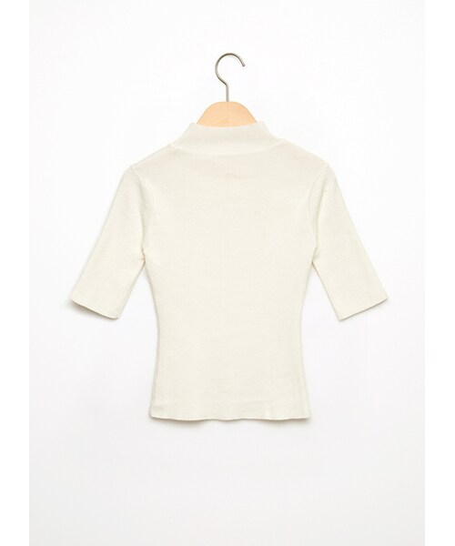 gracegift（グレースギフト）の「甜心微高領針織上衣（トップス・レディース・灰/條紋/白/黑條紋・F）」の3枚目の写真