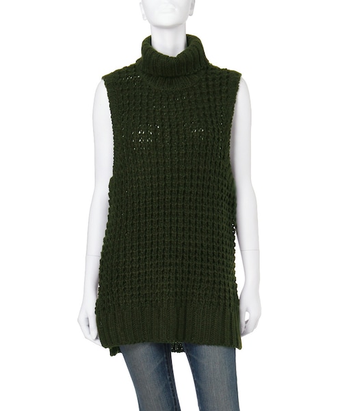 Ungrid（アングリッド）の「ルーズタートルノースリニット（トップス・レディース・オフホワイト/カーキ・F）」の6枚目の写真