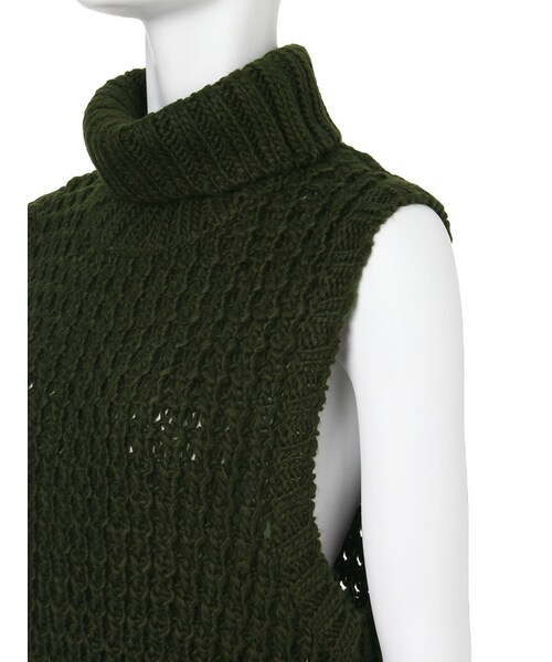 Ungrid（アングリッド）の「ルーズタートルノースリニット（トップス・レディース・オフホワイト/カーキ・F）」の10枚目の写真