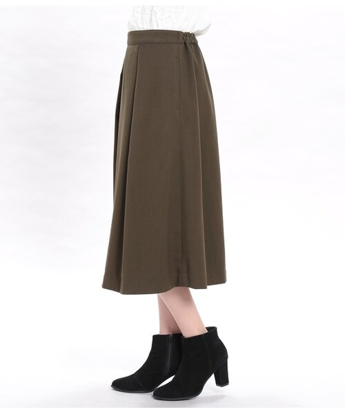 VIS（ビス）の「ミモレ丈クラシックスカート（スカート・レディース・カーキ/ネイビー・S/M）」の4枚目の写真