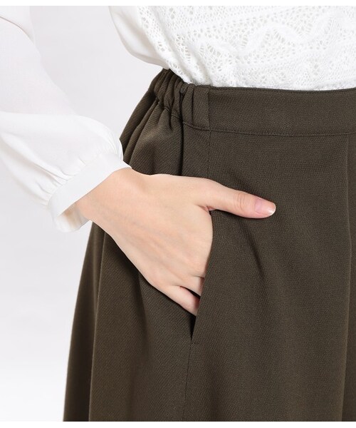 VIS（ビス）の「ミモレ丈クラシックスカート（スカート・レディース・カーキ/ネイビー・S/M）」の7枚目の写真