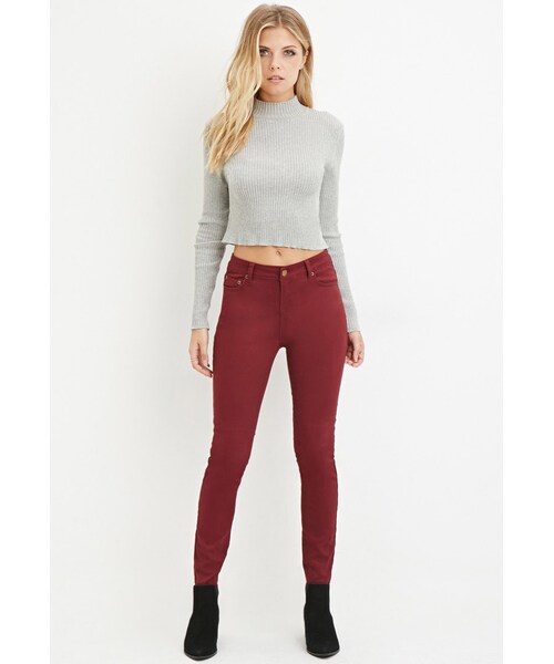 FOREVER 21（フォーエバー トゥエンティーワン）の「クラシックスキニージーンズ（パンツ・レディース・BLACK/BURGUNDY/HUNTER GREEN・24/25/26/27/28）」の5枚目の写真