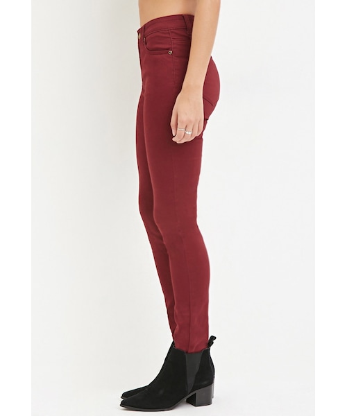 FOREVER 21（フォーエバー トゥエンティーワン）の「クラシックスキニージーンズ（パンツ・レディース・BLACK/BURGUNDY/HUNTER GREEN・24/25/26/27/28）」の6枚目の写真