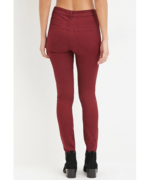 FOREVER 21（フォーエバー トゥエンティーワン）の「クラシックスキニージーンズ（パンツ・レディース・BLACK/BURGUNDY/HUNTER GREEN・24/25/26/27/28）」の7枚目の写真
