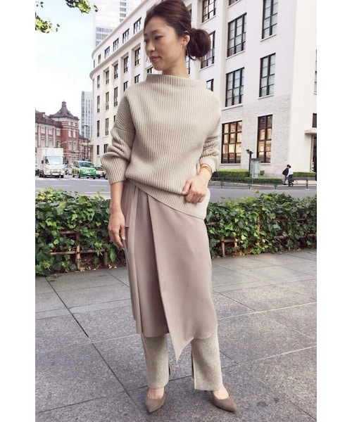 ドゥーズィエムクラスDramatic Wrap スカート ブラウン36