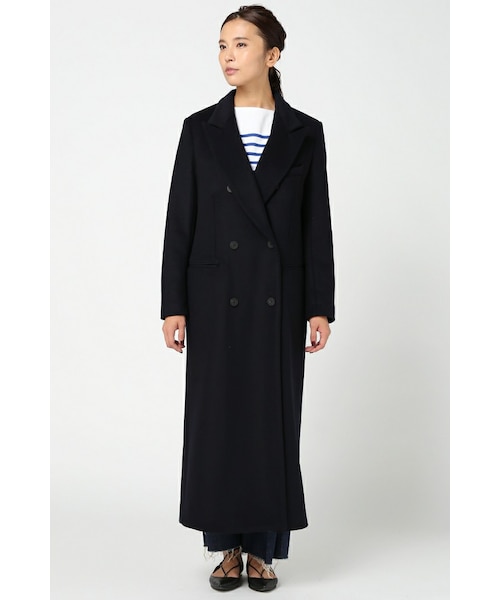 [美品] ドゥーズィエムクラス　ダブルロングコート　ブラック ロング ダブルコート（チェスターコート）｜Deuxieme Classe