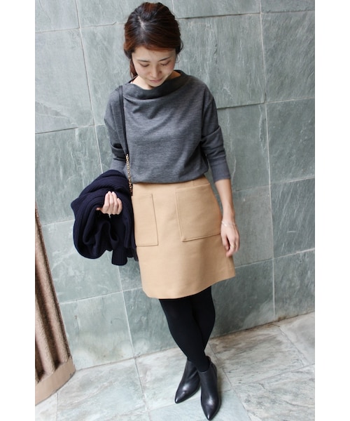 IENA（イエナ）の「《追加予約》ライトビーバー コンパクトスカート◆（スカート・レディース・グレー/キャメル・34/36/38/40）」の20枚目の写真