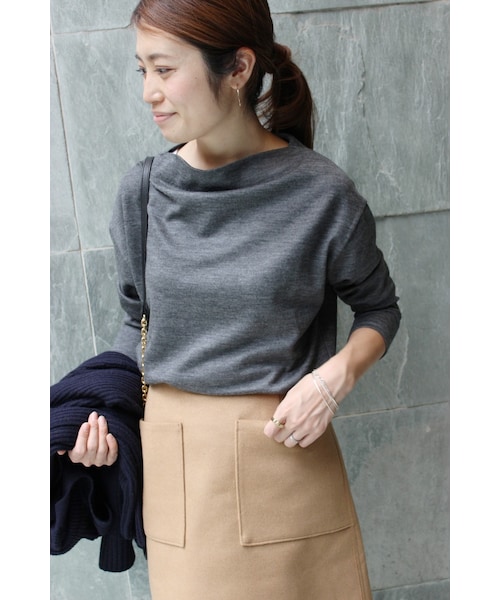 IENA（イエナ）の「《追加予約》ライトビーバー コンパクトスカート◆（スカート・レディース・グレー/キャメル・34/36/38/40）」の21枚目の写真