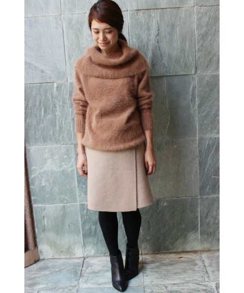 美品　IENAイエナ　ゆったりタートル　オフショルにも　ふわふわアンゴラニット 美品 IENAイエナ ゆったりタートル オフショルにも ふわふわアンゴラ