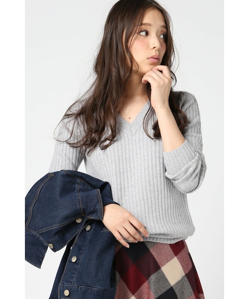 新品タグ付き IENA イエナ 3×3 リブVネックプルオーバー IENA（イエナ）の「《追加3予約》3x3リブ Vネックプルオーバー