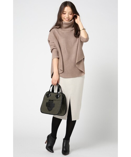 IENA（イエナ）の「《追加》TOPカラー MIDCALF スカート◆（スカート・レディース・グレー/ナチュラル A・34/36/38/40）」の4枚目の写真