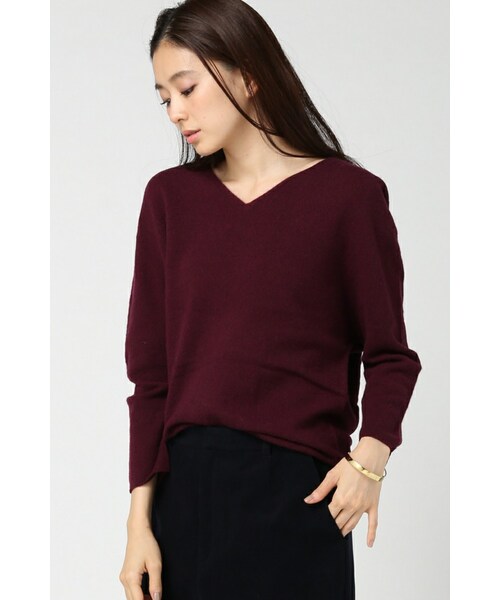 IENA（イエナ）の「《追加》CHESS ホールガーメントVネックプルオーバー◆（トップス・レディース・グレーB/ナチュラル/パープル・フリー）」の3枚目の写真