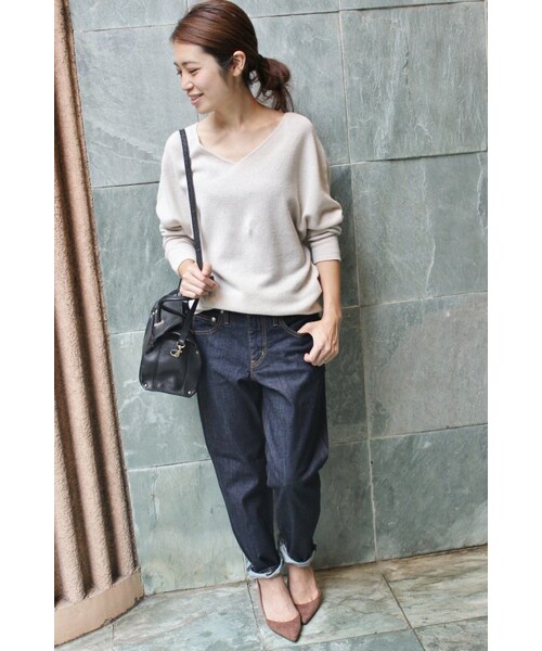 IENA（イエナ）の「《追加》CHESS ホールガーメントVネックプルオーバー◆（トップス・レディース・グレーB/ナチュラル/パープル・フリー）」の22枚目の写真