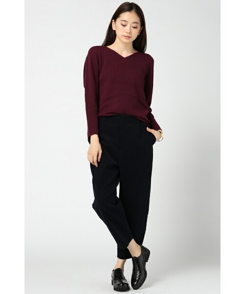 IENA（イエナ）の「《追加》CHESS ホールガーメントVネックプルオーバー◆（トップス・レディース・グレーB/ナチュラル/パープル・フリー）」の6枚目の写真