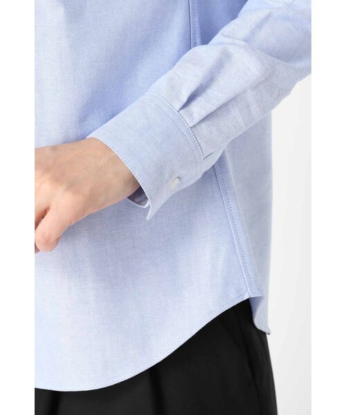 LIMITLESS LUXURY（リミットレスラグジュアリー）の「チビエリツキシャツ（トップス・レディース・ホワイト/サックスブルー・フリー）」の9枚目の写真