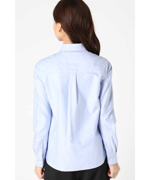 LIMITLESS LUXURY（リミットレスラグジュアリー）の「チビエリツキシャツ（トップス・レディース・ホワイト/サックスブルー・フリー）」の5枚目の写真