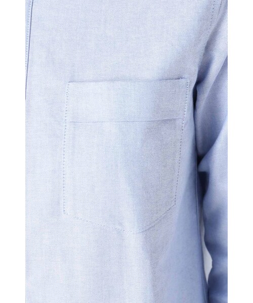 LIMITLESS LUXURY（リミットレスラグジュアリー）の「チビエリツキシャツ（トップス・レディース・ホワイト/サックスブルー・フリー）」の8枚目の写真