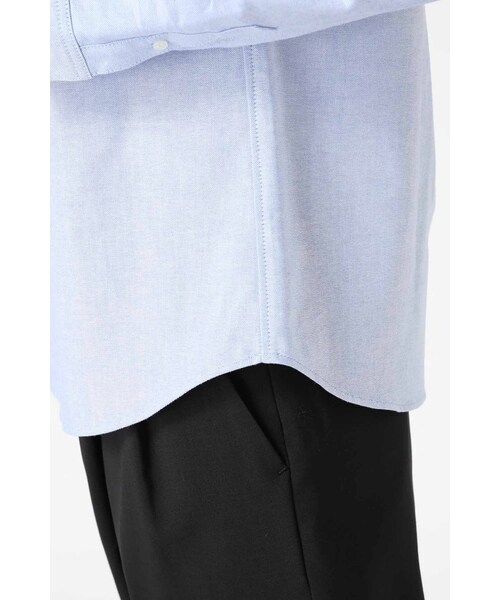 LIMITLESS LUXURY（リミットレスラグジュアリー）の「チビエリツキシャツ（トップス・レディース・ホワイト/サックスブルー・フリー）」の10枚目の写真