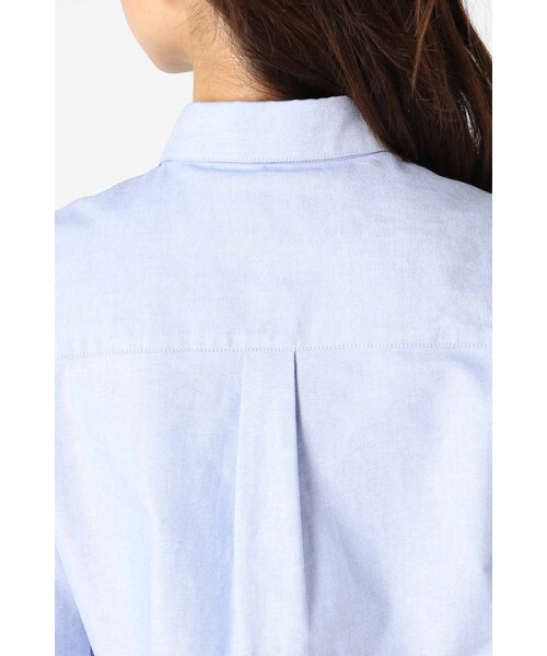 LIMITLESS LUXURY（リミットレスラグジュアリー）の「チビエリツキシャツ（トップス・レディース・ホワイト/サックスブルー・フリー）」の7枚目の写真