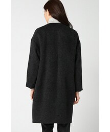 【plage プラージュ】美品 シャギー ノーカラーコート アルパカ ロング 黒 plage（プラージュ）の「アルパカシャギーコート◇（）」 - WEAR