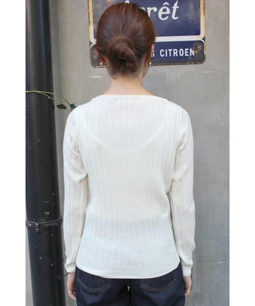 SLOBE IENA（スローブイエナ）の「《追加予約》12Gウォッシャブルウール ワイドリブクルーネックプルオーバー◆（トップス・レディース・ブラック/グレー/ホワイト/ベージュ・フリー）」の11枚目の写真