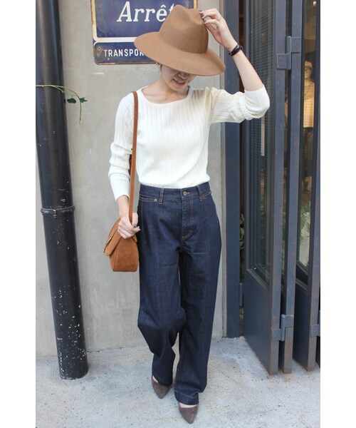 SLOBE IENA（スローブイエナ）の「《追加予約》12Gウォッシャブルウール ワイドリブクルーネックプルオーバー◆（トップス・レディース・ブラック/グレー/ホワイト/ベージュ・フリー）」の21枚目の写真