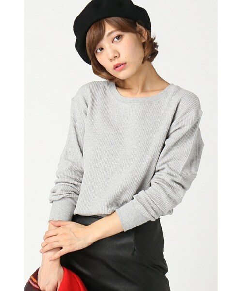 SLOBE IENA（スローブイエナ）の「コットンワッフルクルーネックL/S
