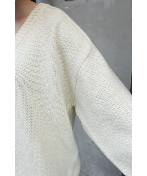 SLOBE IENA ヒキアゲガラＶネックニットプルオーバー SLOBE IENA（スローブイエナ）の「《追加予約》ヒキアゲガラVネック