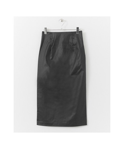 KBF（ケイビーエフ）の「コーティングミディスカート（スカート・レディース・KHAKI/BLACK・one）」の2枚目の写真