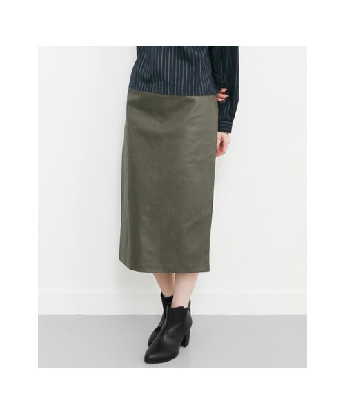 KBF（ケイビーエフ）の「コーティングミディスカート（スカート・レディース・KHAKI/BLACK・one）」の5枚目の写真