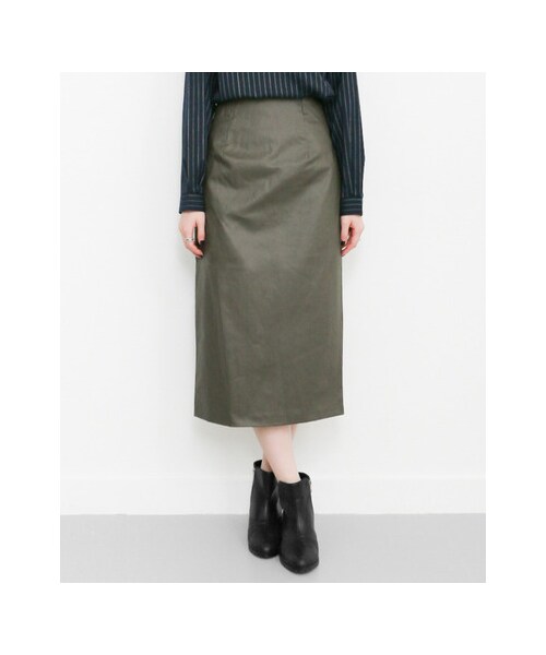 KBF（ケイビーエフ）の「コーティングミディスカート（スカート・レディース・KHAKI/BLACK・one）」の7枚目の写真