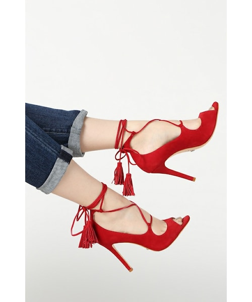 Noble(ノーブル)の「レースアップパンプス(シューズ・レディース・ベージュ/レッド・38/39)」の2枚目の写真