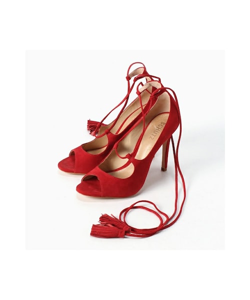 Noble(ノーブル)の「レースアップパンプス(シューズ・レディース・ベージュ/レッド・38/39)」の3枚目の写真