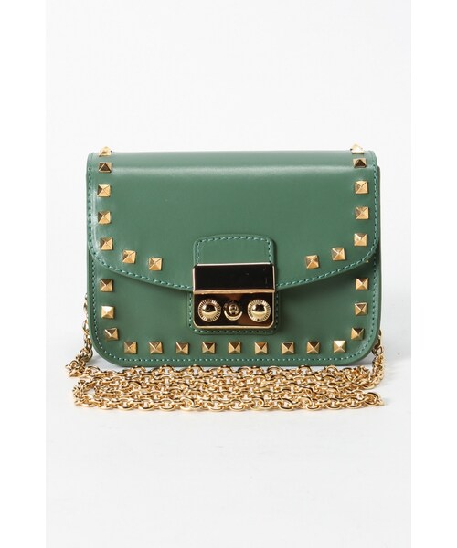 Spick & Span（スピックアンドスパン）の「IACUCCHスタッズミニショルダー（バッグ・レディース・ブラック/グリーン・フリー）」の2枚目の写真