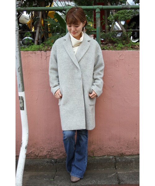 JOURNAL STANDARD relume（ジャーナルスタンダード　レリューム）の「《予約》シャギー オーバーコート◆（ジャケット/アウター・レディース・グレーA/ホワイト・フリー）」の5枚目の写真