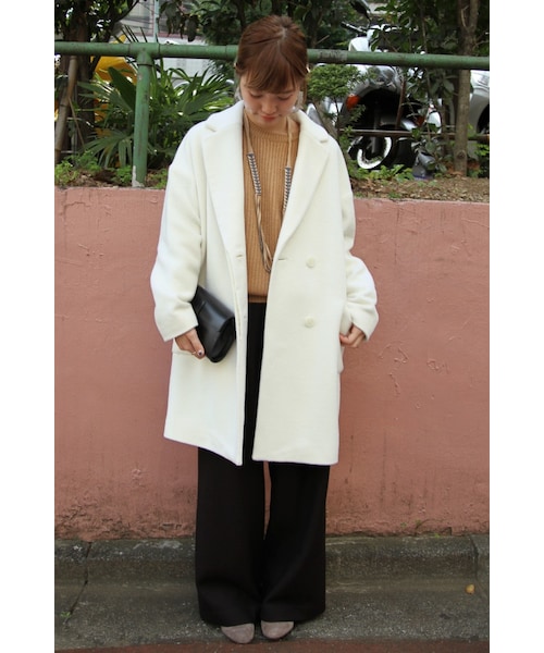 JOURNAL STANDARD relume（ジャーナルスタンダード　レリューム）の「《予約》シャギー オーバーコート◆（ジャケット/アウター・レディース・グレーA/ホワイト・フリー）」の9枚目の写真