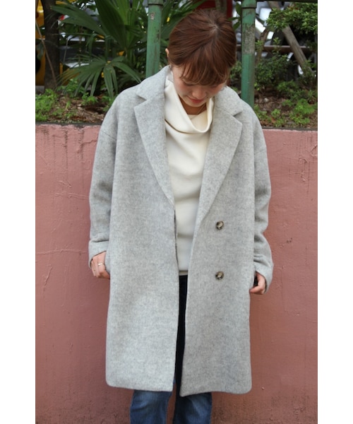 JOURNAL STANDARD relume（ジャーナルスタンダード　レリューム）の「《予約》シャギー オーバーコート◆（ジャケット/アウター・レディース・グレーA/ホワイト・フリー）」の3枚目の写真