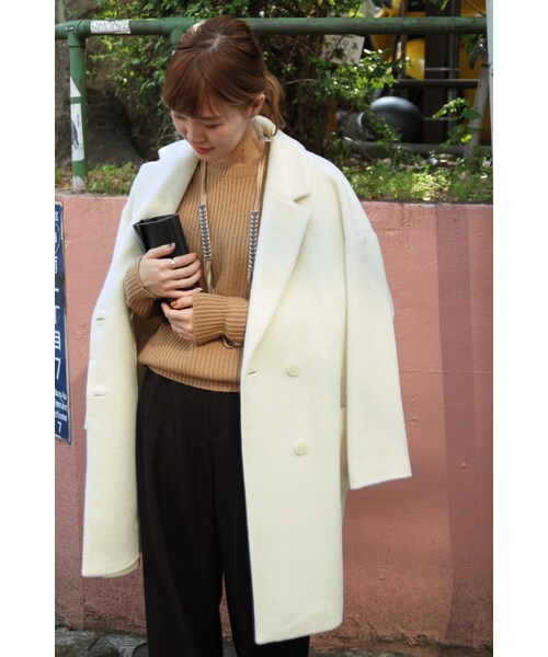 JOURNAL STANDARD relume（ジャーナルスタンダード　レリューム）の「《予約》シャギー オーバーコート◆（ジャケット/アウター・レディース・グレーA/ホワイト・フリー）」の7枚目の写真