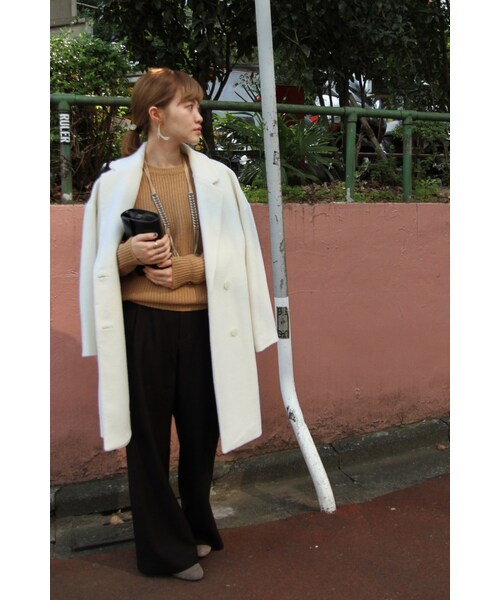 JOURNAL STANDARD relume（ジャーナルスタンダード　レリューム）の「《予約》シャギー オーバーコート◆（ジャケット/アウター・レディース・グレーA/ホワイト・フリー）」の8枚目の写真